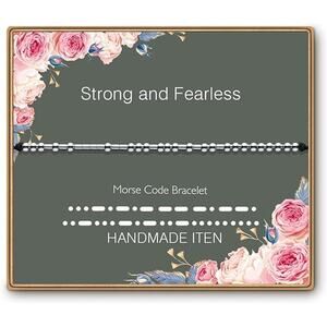 Morse Code Bracelet " Strong and Fearless " Handmade New In Box
